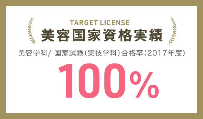 美容国家資格実績 合格率100%